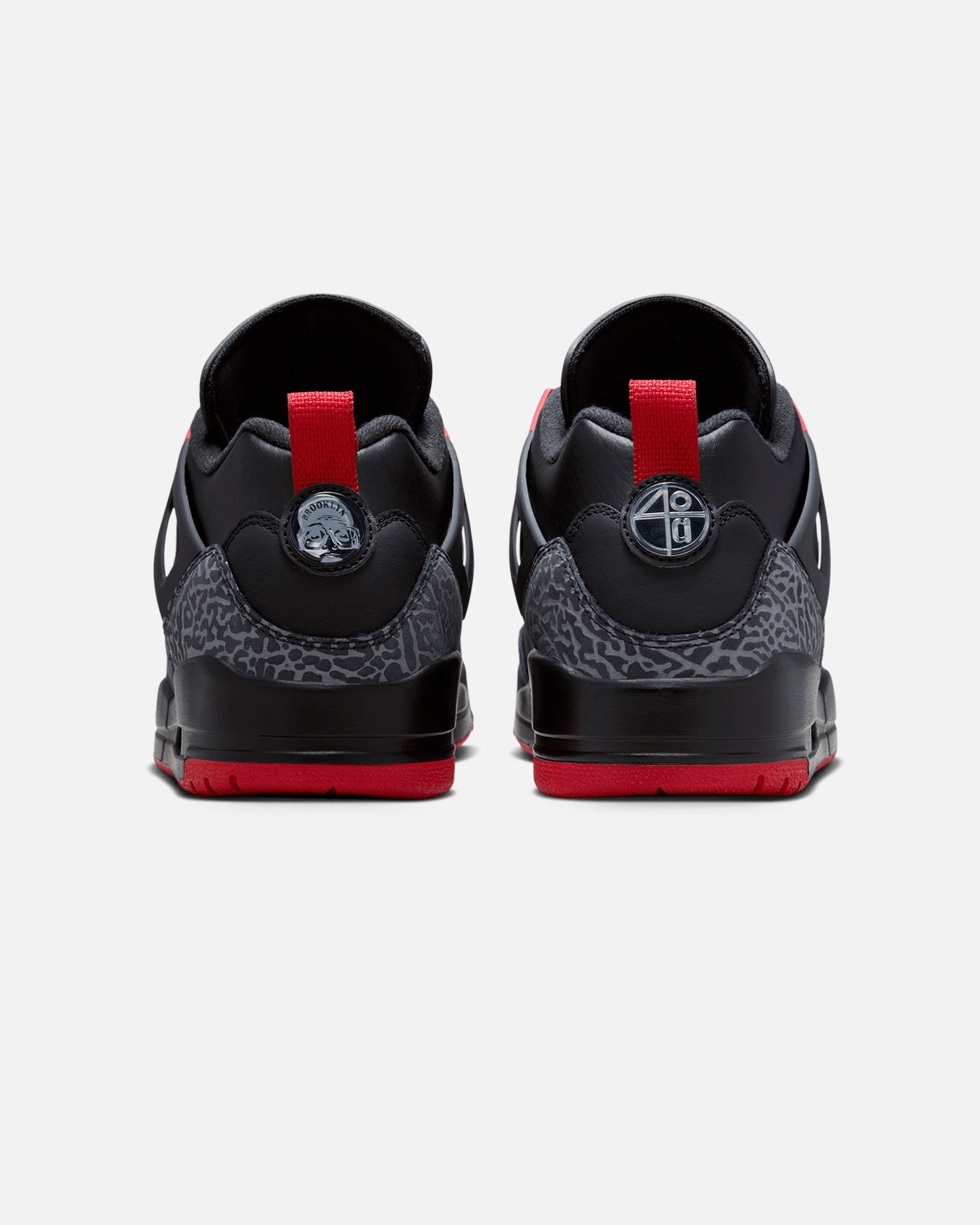 black and red jordan spizike