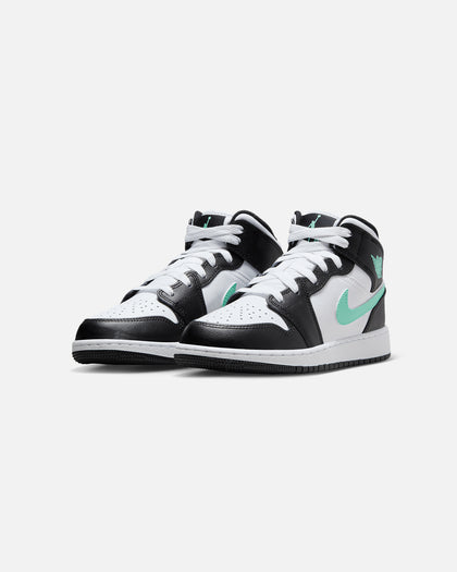 Jordan Kids' Air Jordan 1 Mid (GS) White/Green Glow