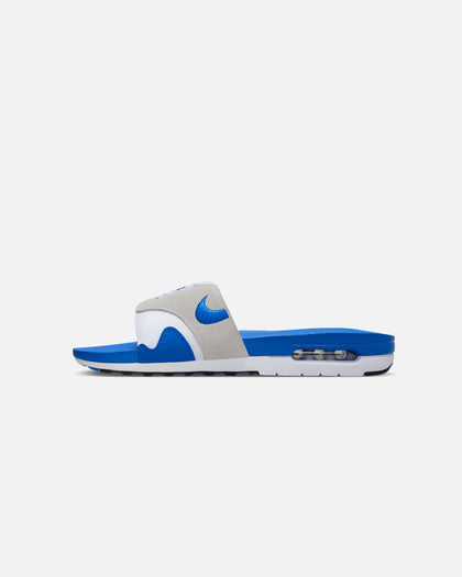 Nike Air Max 1 Slides White/Royal Blue