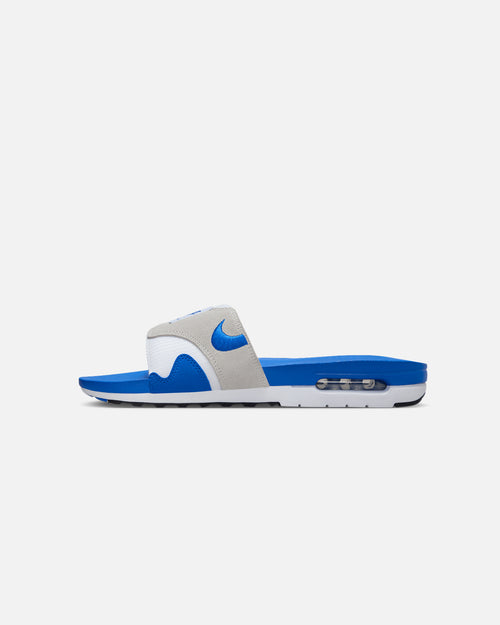 Nike Air Max 1 Slides White/Royal Blue