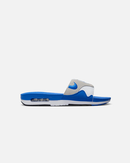 Nike Air Max 1 Slides White/Royal Blue