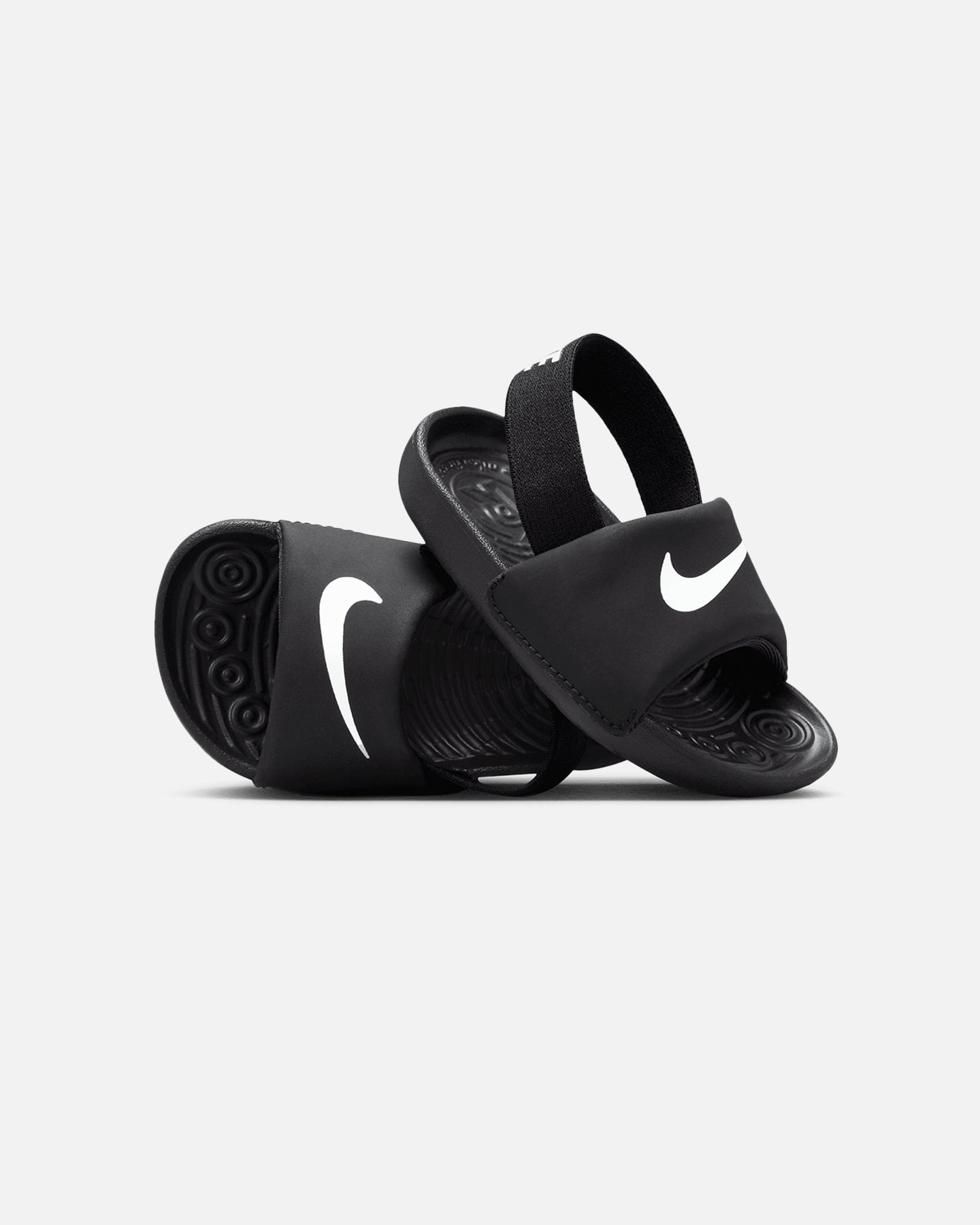nike black and white kawa slides