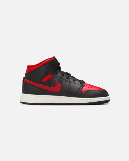 Jordan Kids' Air Jordan 1 Mid (GS) Black/Varsity Red