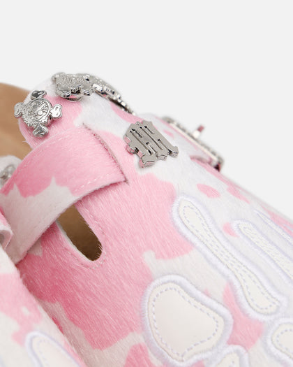 Octavious Marks Cow Fur Clogs Pink