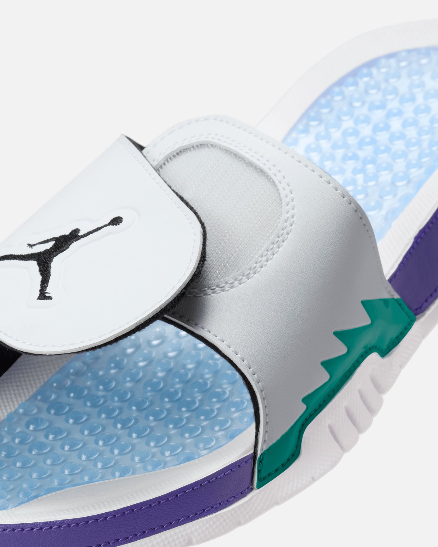 blue and white jordan sandals