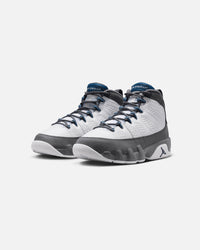 Jordan Kids' Air Jordan 9 Retro "Flint Grey" (GS) White/French Blue-Flint Grey