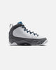 Jordan Kids' Air Jordan 9 Retro "Flint Grey" (GS) White/French Blue-Flint Grey