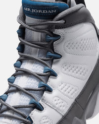 Jordan Kids' Air Jordan 9 Retro "Flint Grey" (GS) White/French Blue-Flint Grey