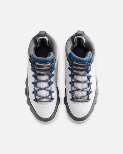 Jordan Kids' Air Jordan 9 Retro "Flint Grey" (GS) White/French Blue-Flint Grey
