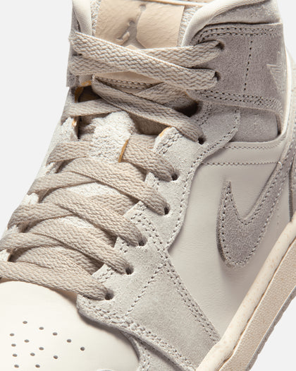 Nike Women's Air Jordan 1 Mid SE Light Iron Ore/Pale Ivory/Oatmeal/Enigma Stone