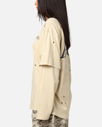 Mitchell & Ness Los Angeles Lakers Chromed Mock Long Sleeve T-Shirt Khaki