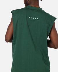 Carre Panelled Muscle T-Shirt Green