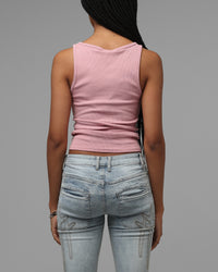 Loiter Women's Hybrid Scoop Neck Tank Dusty Pink