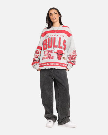 Mitchell & Ness Chicago Bulls Letterform Crewneck Grey Marle/Official Team Color