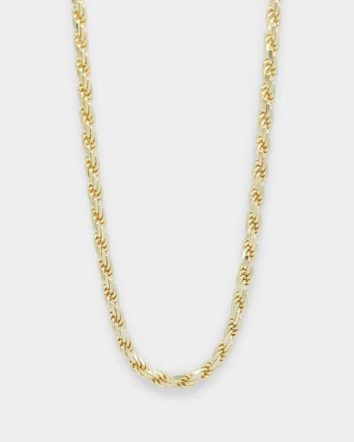 House Of Auric Rope 4mm 24" Chain 18k Gold Vermeil