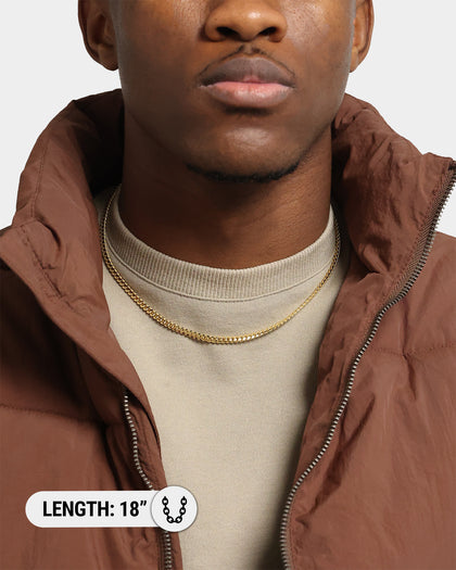 House Of Auric Cuban Link 4mm 18" Chain 18K Gold Vermeil