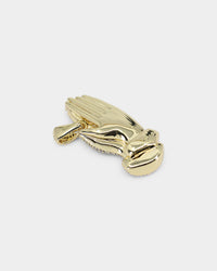 Saint Morta Iced Praying Hands Pendant Iced Gold