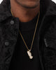 Saint Morta Iced Praying Hands Pendant Iced Gold