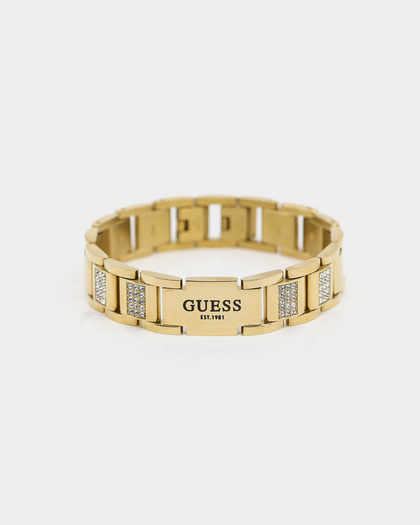 Guess Mainline 15mm Frontier Crystal Bracelet Gold