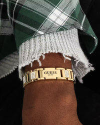 Guess Mainline 15mm Frontier Crystal Bracelet Gold