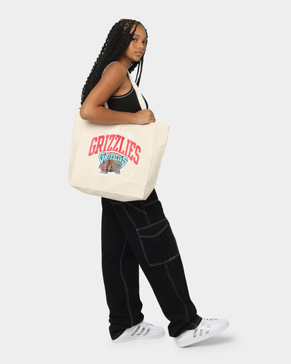 Mitchell & Ness Vancouver Grizzlies Keyline Tote Bag Cream