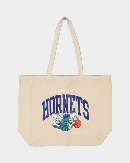 Mitchell & Ness Charlotte Hornets Keyline Tote Bag Cream