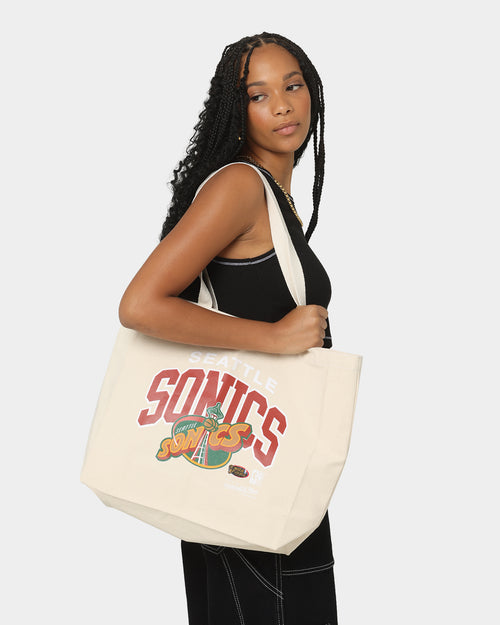 Mitchell & Ness Seattle Super Sonics Keyline Tote Bag Cream