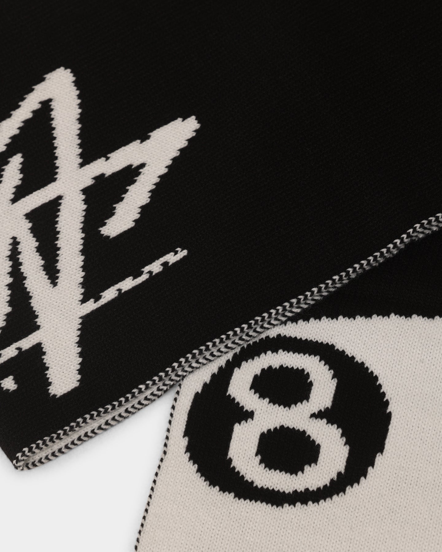 Stussy 8 Ball Jacquard Scarf Black | Culture Kings