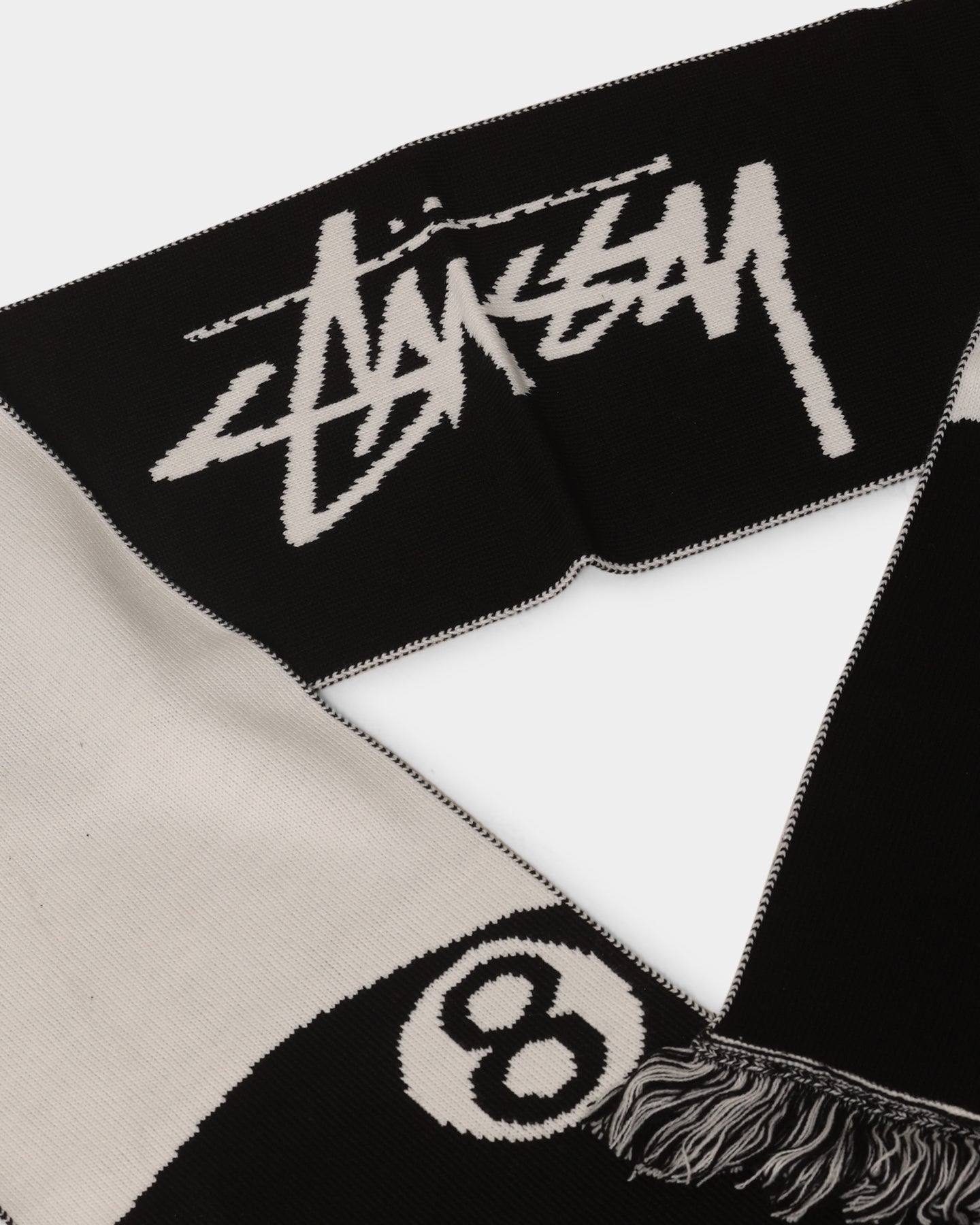 STUSSY 8Ball Jacquard Scarf マフラー　cityboy Stussy 8 Ball Jacquard Scarf Black | Culture Kings