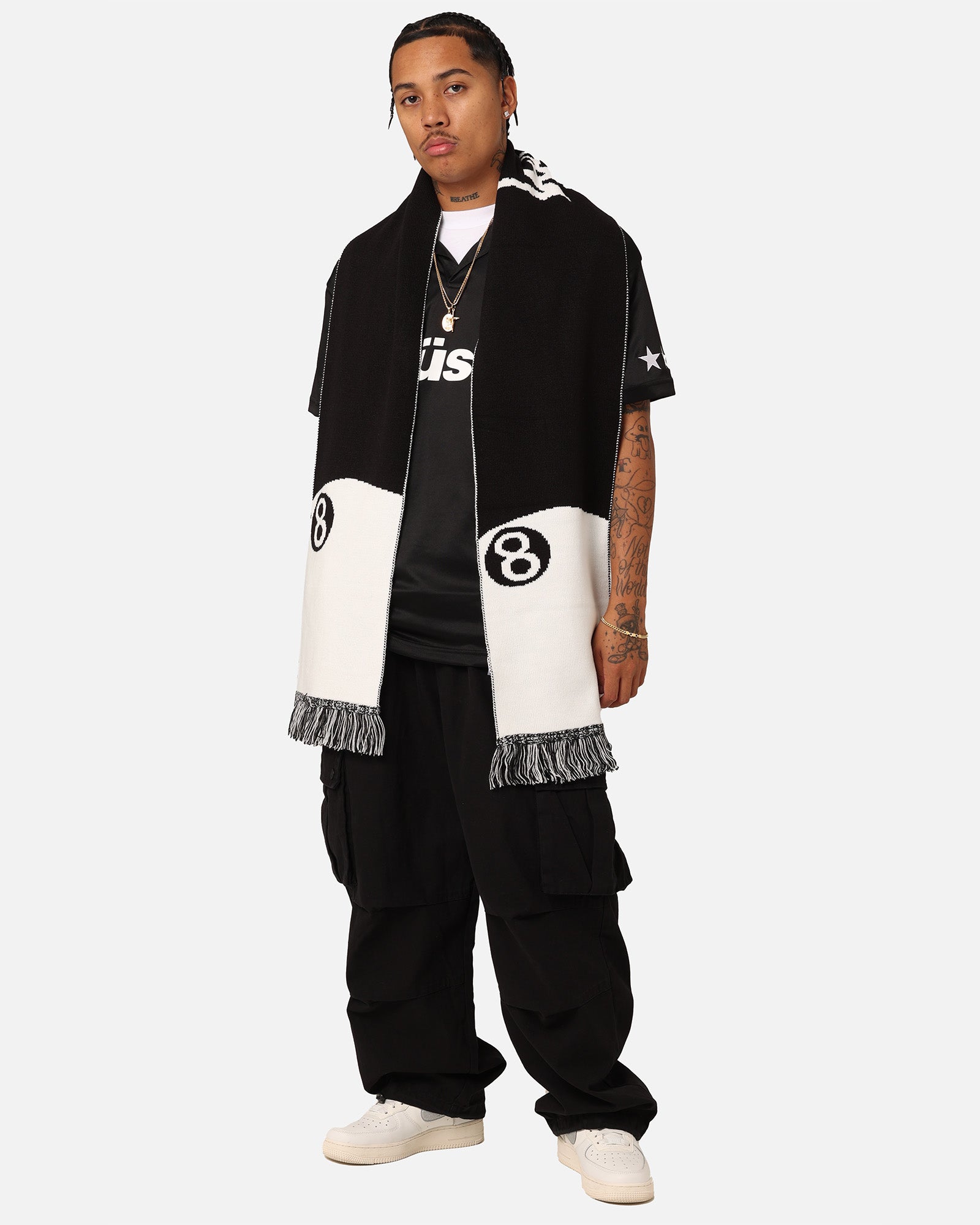 STUSSY 8Ball Jacquard Scarf マフラー　cityboy STUSSY 8Ball Jacquard Scarf マフラー cityboy - メルカリ