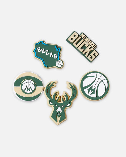 Crocs X NBA Milwaukee Bucks 5 Pack Jibbitz Charms Multi