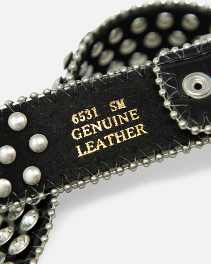MNML All Over Rhinestone Studded Belt Black
