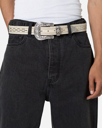 MNML Metal Studded Belt Cream