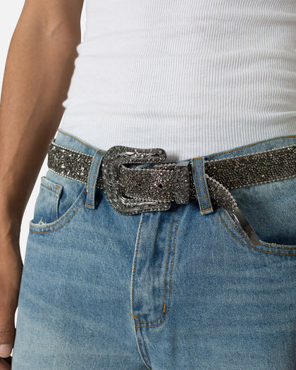 MNML Caviar Crystal Belt Black