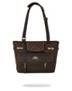 Sprayground Brown Checkered Special Ops Tote Bag Brown