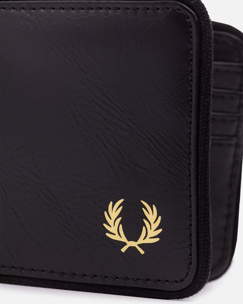 Fred Perry Tonal PU Billfold Wallet Black