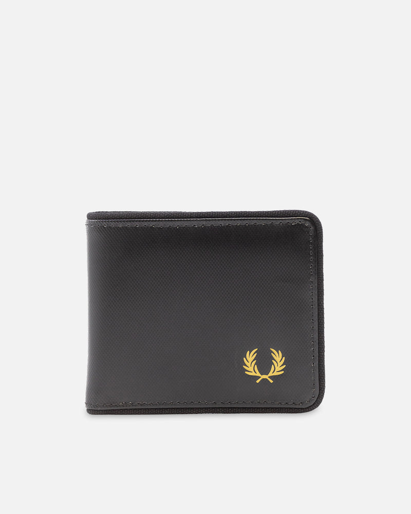 Fred Perry Coated Polyester Billfold Wallet Black/Gold