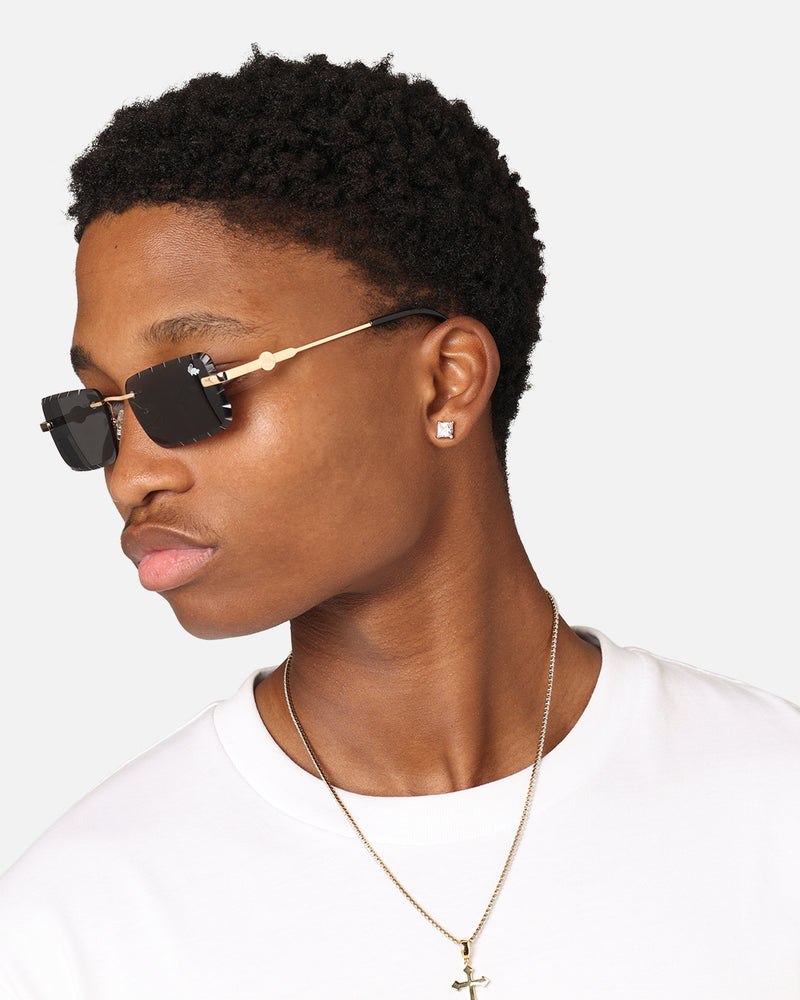 Belvoir & Co Diamond Cut Hampton Sunglasses Black/Gold