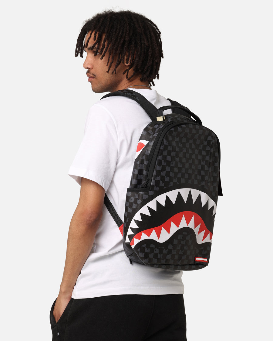 bape shark backpack leather Sprayground Drip Check Shark Backpack Multi
