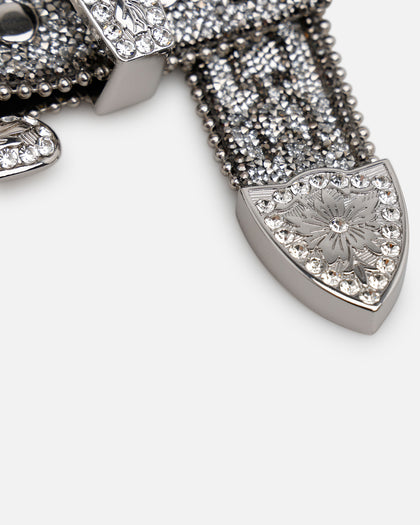 MNML Chevron Caviar Belt Silver