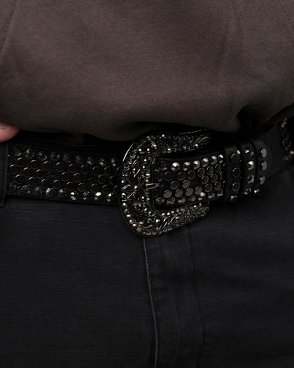 MNML Flathead Metal Studded Belt Black