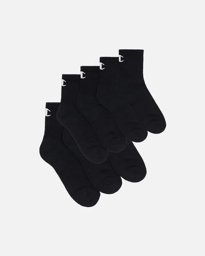 Champion Quarter Crew Socks 7 Pack Black