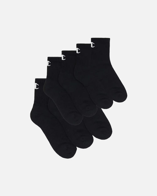 Champion Quarter Crew Socks 7 Pack Black