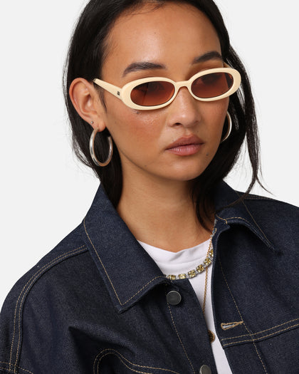 Le Specs Outta Love Sunglasses Ecru