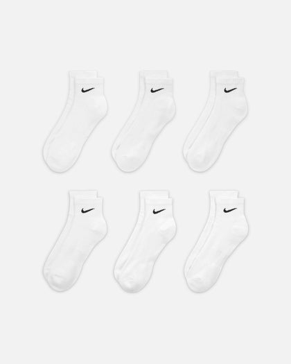 Nike Everyday Cotton Cushioned Ankle Socks 6 Pack White/Black