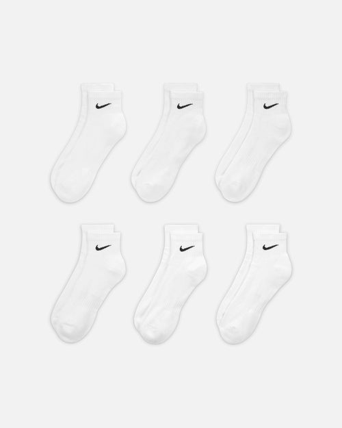 Nike Everyday Cotton Cushioned Ankle Socks 6 Pack White/Black