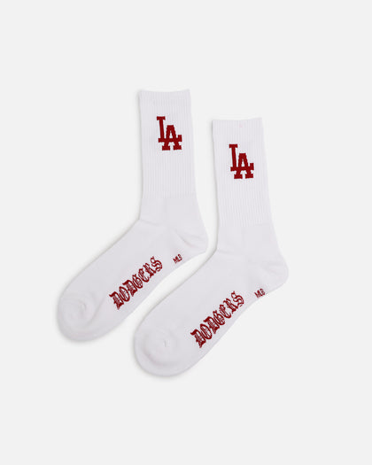 Pro Compression Los Angeles Dodgers Gothic Script Crew Sock White