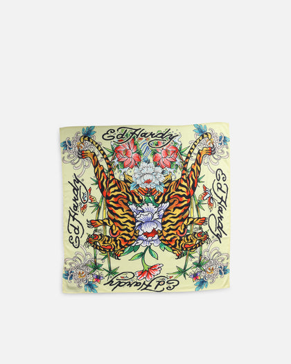 Ed Hardy Women's Feline Bandana Scarf Yellow