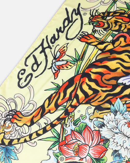 Ed Hardy Women's Feline Bandana Scarf Yellow