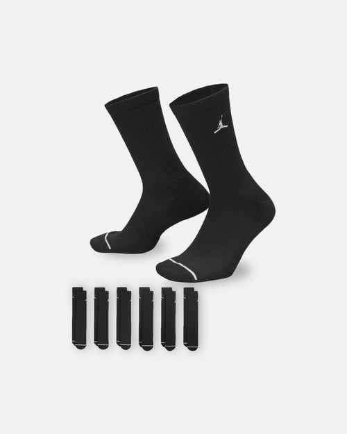 Jordan Everyday Cushioned Crew Socks 6 Pack Black/White